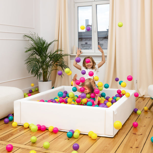 White Foam Ball Pit – Soft Play Ball Pool for Kids & Toddlers | HappyBasia